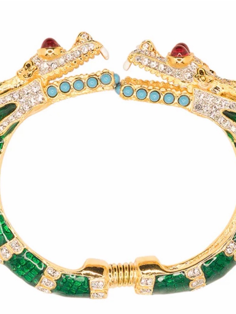 ISO Kenneth Jay Lane green dragon bangle bracelet